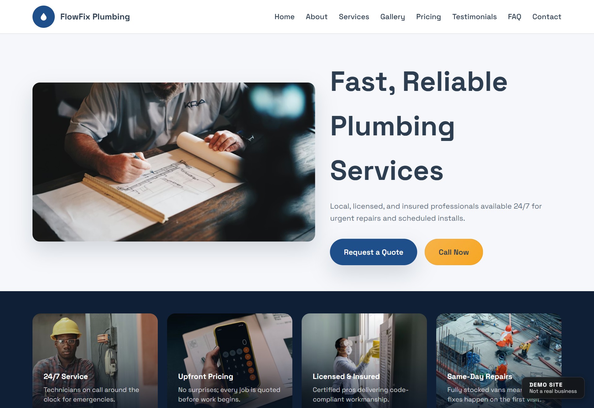 Plumbing Services demo preview